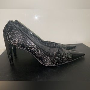 Chanel Patent Camellia Detailed heels